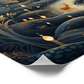 装飾的なクリスマスフォレスト ポスター (角)