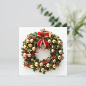 装飾的なクリスマスホリデーシーズンの花輪のグリーティングカード シーズンカード (スタンド正面)