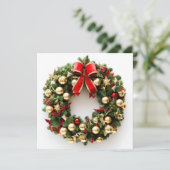 装飾的なクリスマスホリデーシーズンの花輪のグリーティングカード シーズンカード (スタンド正面)