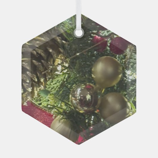 装飾的なクリスマス装飾品 ガラスオーナメント (正面)