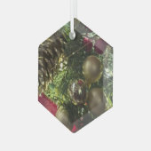 装飾的なクリスマス装飾品 ガラスオーナメント (正面左)