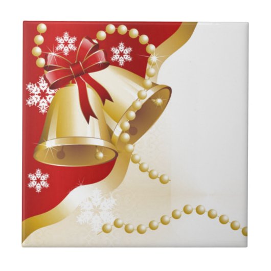 装飾的なクリスマス金ゴールドベル タイル (正面)