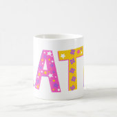 装飾的なケイトの花とスターマグ コーヒーマグカップ (中央)