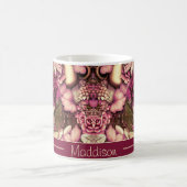 装飾的なコラージュの蝶とバラ コーヒーマグカップ (中央)