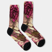 装飾的なコラージュの蝶とバラ ソックス (右)