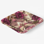 装飾的なコラージュの蝶とバラ ペーパープレート (傾斜あり)