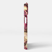 装飾的なコラージュの蝶とバラ iPhoneケース (右側面)