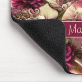 装飾的なコラージュ蝶とバラマウスパッド マウスパッド (コーナー)