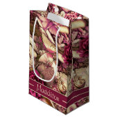 装飾的なコラージュ蝶とバラ小さいGif スモールペーパーバッグ (正面アングル)