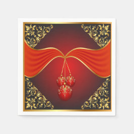 装飾的なコーナーを持つ美しいクリスマスボール スタンダードカクテルナプキン