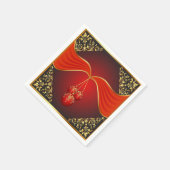 装飾的なコーナーを持つ美しいクリスマスボール スタンダードカクテルナプキン (角)