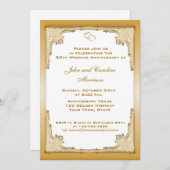 装飾的なゴールドの枠 招待状 (正面/裏面)