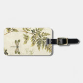 装飾的なシダおよびトンボ ラゲッジタグ (正面横)