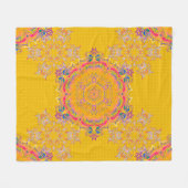 装飾的なシンメトリアラベスク。ベージュ、ピンク、エル フリースブランケット (正面(横))