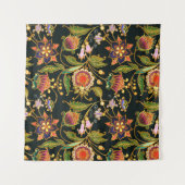 装飾的なシームレスな模様。花の葉が巻く  タペストリー (正面(横))