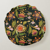 装飾的なシームレスな模様。花の葉が巻く  ラウンドクッション (裏面)