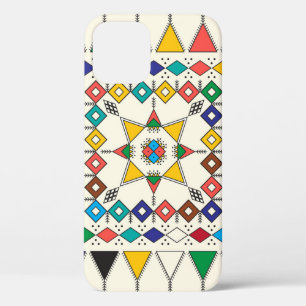 装飾的なジオメトリ繰り返しパインスパイアターン iPhone 12ケース
