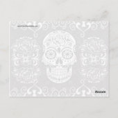 装飾的なスカル ブラック ホワイト ゴシック グランジ ポストカード (裏面)