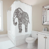 装飾的なスタイル象 シャワーカーテン (インサイチュ)