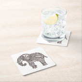 装飾的なスタイル象 スクエアペーパーコースター (インサイチュ)