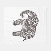 装飾的なスタイル象 フリースブランケット (正面(横))