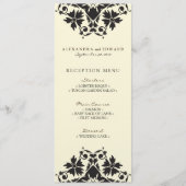 装飾的なスタンプの結婚式の受付メニュー（黒） メニュー (正面)