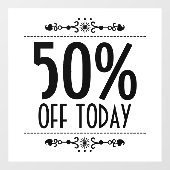 装飾的なセールス割引 ウィンドウサイン (シート)