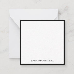 装飾的なタイプされたエレガントで黒いボーダークラシック ノートカード