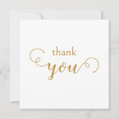 装飾的なタイポグラフィーのゴールド サンクス カード (正面)