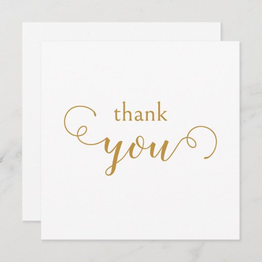 装飾的なタイポグラフィ金ゴールドサンキューカード サンキューカード (正面/裏面)