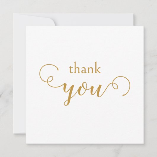 装飾的なタイポグラフィ金ゴールドサンキューカード サンキューカード (正面)