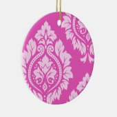 装飾的なダマスク織の芸術I -暗いピンクのライト セラミックオーナメント (右)