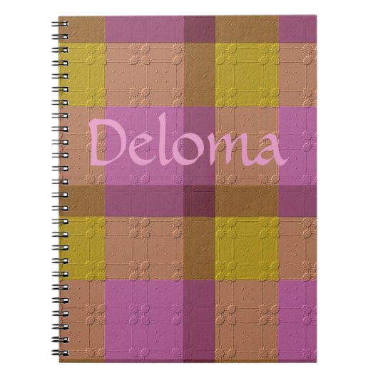 装飾的なチェック柄 ノートブック (正面)