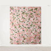 装飾的なバラ色のゴールド グラム ローズ ボタニカル タペストリー (正面)