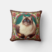 装飾的なバードマンカラフルキャッ縁どクの花 クッション (正面)