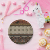 装飾的なパターンが付いている家宝の織物 ペーパープレート (パーティー)