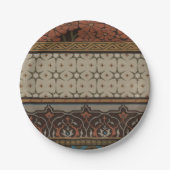 装飾的なパターンが付いている家宝の織物 ペーパープレート (正面)