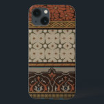 装飾的なパターンが付いている家宝の織物 iPhone 13ケース<br><div class="desc">Vess 6月エリカ著装飾的な家宝の織物のプリント。 黄褐色の背景の花パターンを特色にします。 地球の調子および花を好めばこれはあなたのための購入です!</div>