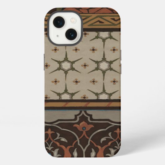 装飾的なパターンが付いている家宝の織物 iPhoneケース (裏面)