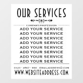 装飾的なビジネスサービスと情報 ウィンドウサイン (シート)