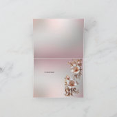 装飾的なピンクの花の感謝カード サンキューカード (内部)