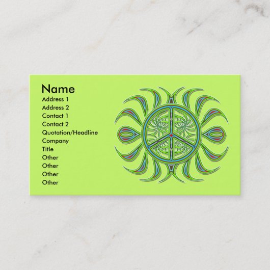 装飾的なピースサインの名刺 名刺 (正面)