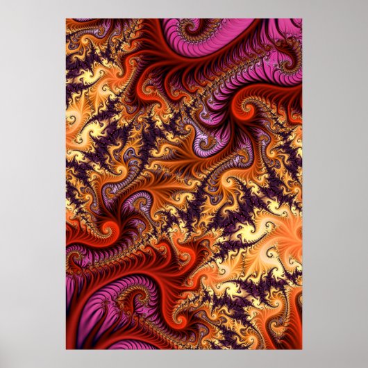 装飾的なフラクタルスパイラル ポスター (正面)