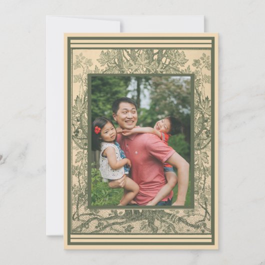 装飾的なフレンスケープ 緑の枠 フランス 風景 写真 シーズンカード (正面)