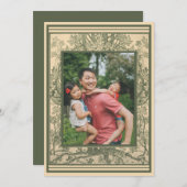 装飾的なフレンスケープ 緑の枠 フランス 風景 写真 シーズンカード (正面/裏面)