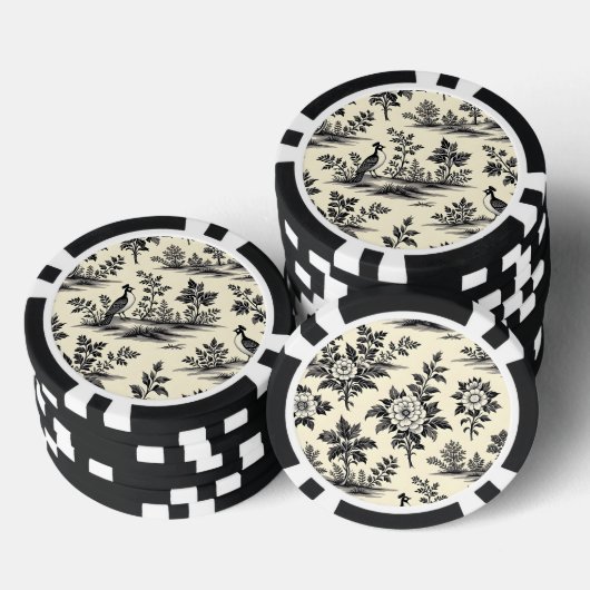 装飾的なフレンチトワール柄 ポーカーチップ (積み重ね)