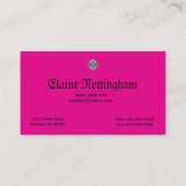 装飾的なフレームが付いている顕著なピンクのダマスク織 名刺 (裏面)