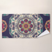 装飾的なフローラ民族 バスタオル (バスタオル)