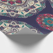 装飾的なフローラ民族 ラッピングペーパー (角)