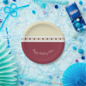 装飾的なブルゴーニュフローラ ペーパープレート (パーティー)